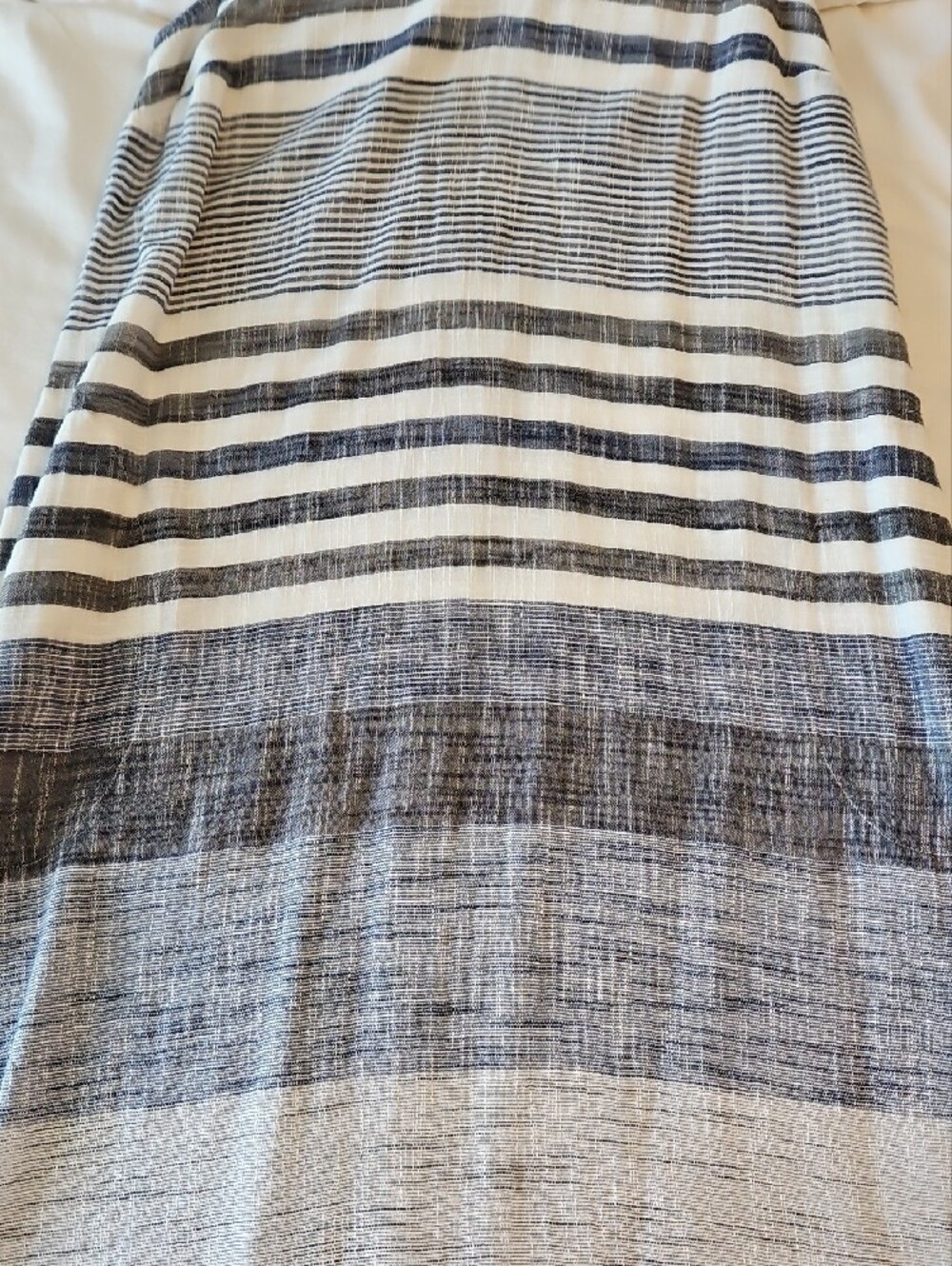 J. Jill White and Navy Striped V-Neck Sleeveless Dress - Picture 4 of 10